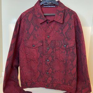 Alexander Wang Red Snakeskin Denim Jacket (Medium)